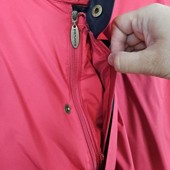 Footjoy Dryjoys Golf Rain Jacket Red Size L Short Sleeve Talking‎ Stick Logo - Picture 6 of 16
